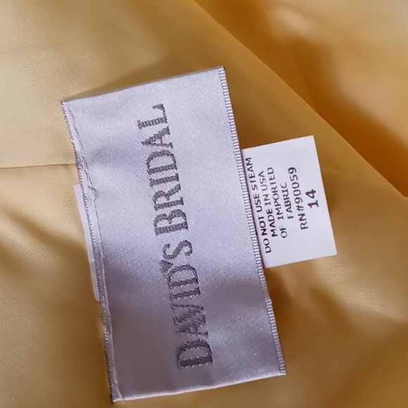 David's Bridal Canary Yellow Halter Dress Size 14 NWT - Picture 11 of 11